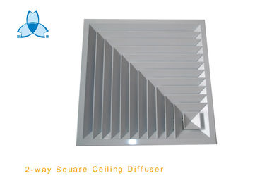 खरीदें 2 Way RAL9016 Square Air Diffuser Aluminum Alloy Material For HVAC System online manufacture