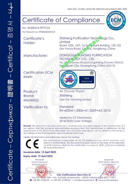 चीन Zhisheng Purification Technology Co., Limited प्रमाणपत्र