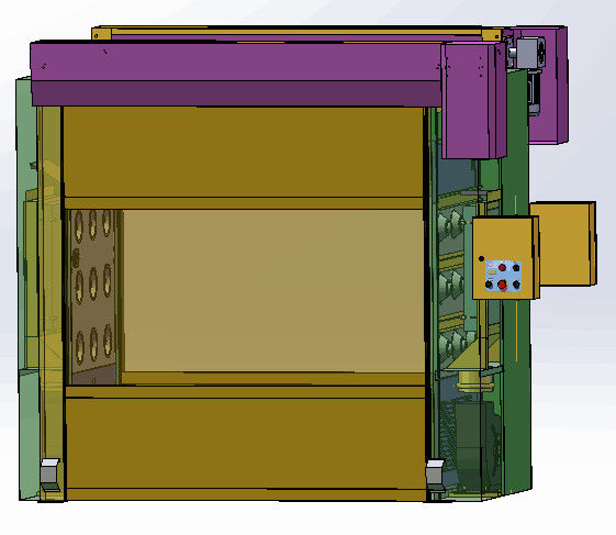 फोर्कलिफ्ट, पाउडर लेपित इस्पात सामग्री के लिए फास्ट स्पीड शटर दरवाजे के साथ W1800mm कार्गो एयर शावर सुरंग 3